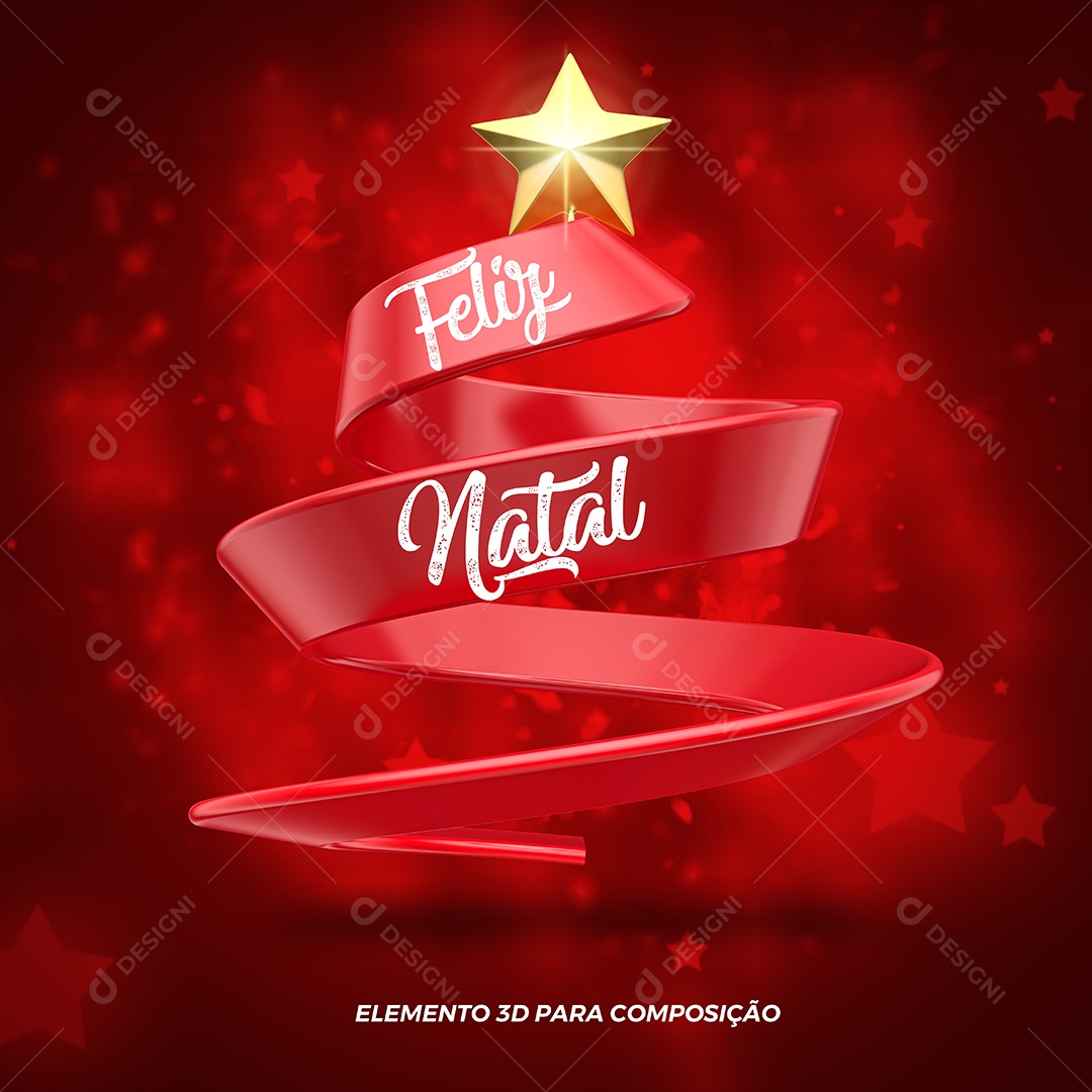 Elemento 3D Enfeite Natalino Para Composição PSD