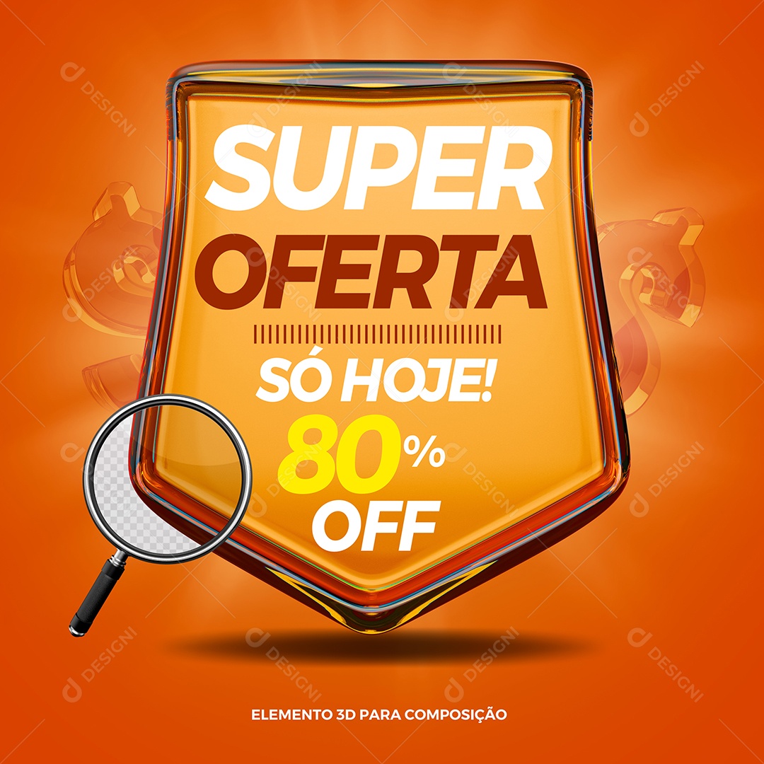 Selo 3D Para Composição Super Ofertas PSD