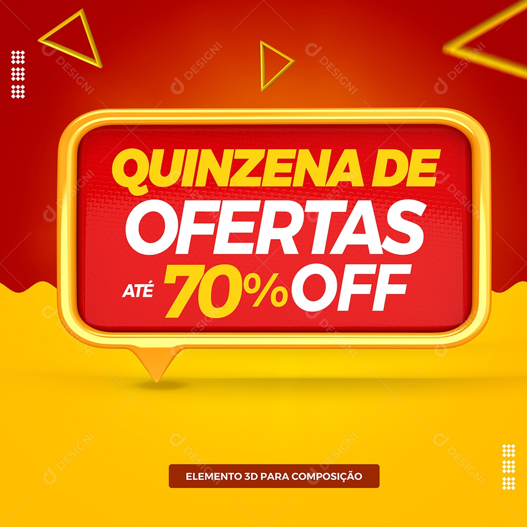 Elemento 3D Para Composição Quinzena de Ofertas PSD