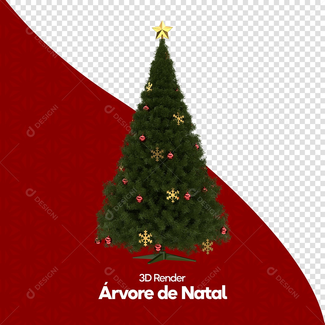 Árvore de Natal Elemento 3D para Composição PSD