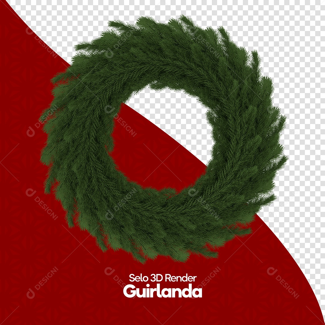 Guirlanda para Decoração de Natal Elemento 3D para Composição PSD
