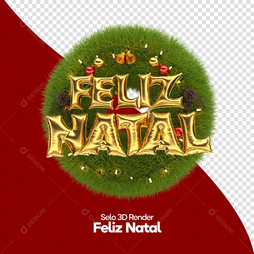 Feliz Natal Selo 3D Para Composição PSD