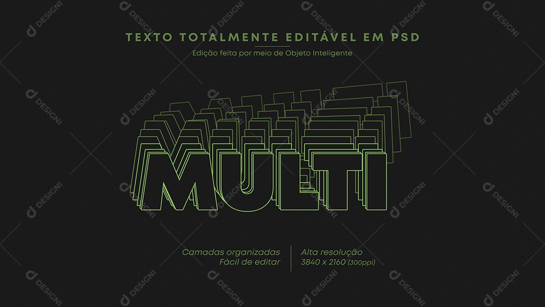 Efeito de Texto 3D Multi PSD Editável