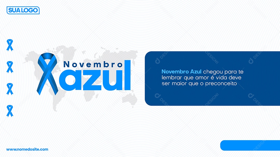 Social Media Banner Novembro Azul  Novembro Azul Chegou Vetor EPS Editável