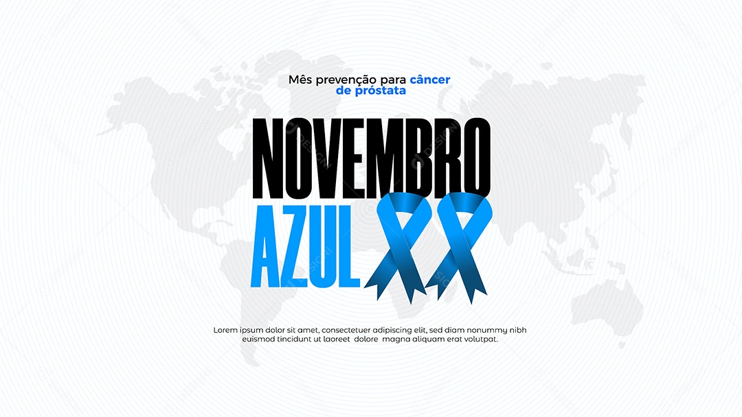 Social Media Banner Novembro Azul Mês Prevenção Para Câncer Vetor EPS Editável