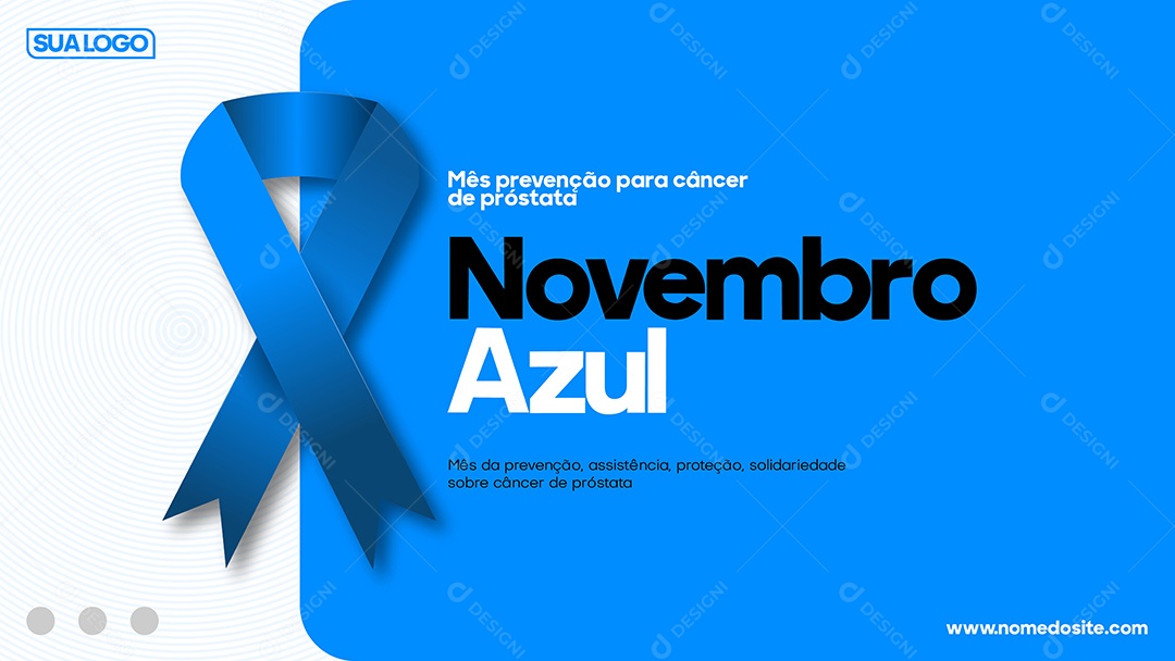 Social Media Banner Novembro Azul  Mês de Prevenção Vetor EPS Editável