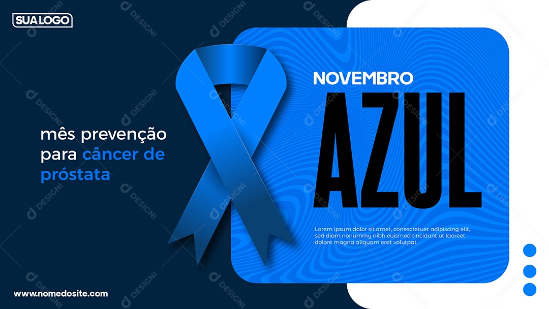 Social Media Banner Novembro Azul Mês Prevenção Para Câncer Vetor EPS Editável