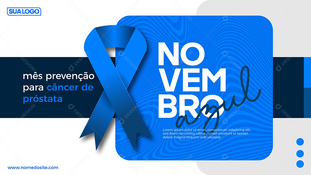 Social Media Banner Novembro Azul Mês Prevenção Para Câncer Vetor EPS Editável