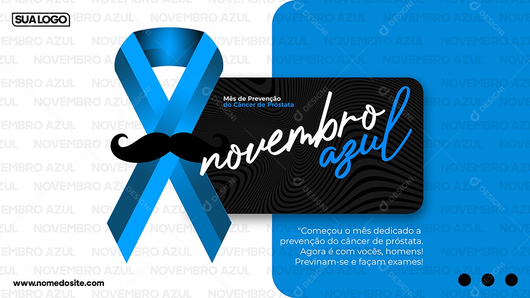 Social Media Banner Novembro Azul Mês Prevenção Para Câncer Vetor EPS Editável
