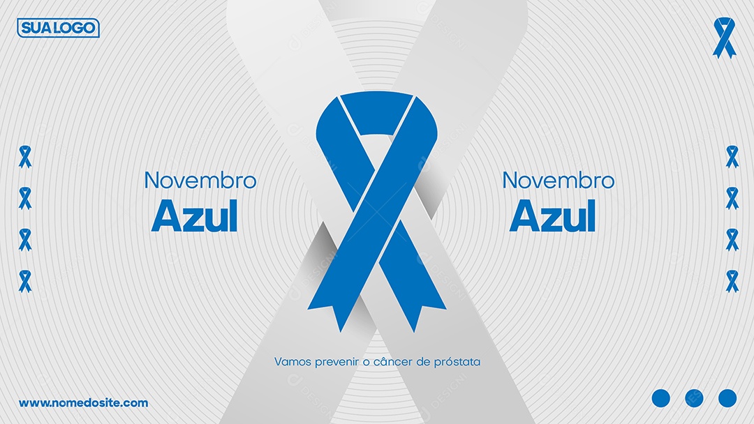 Social Media Banner Novembro Azul Vamos Prevenir o Câncer Vetor EPS Editável