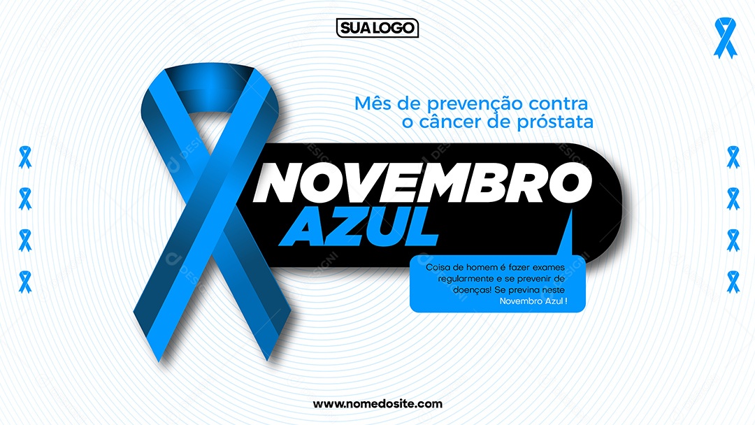 Social Media Banner Novembro Azul Mês Prevenção Para Câncer Vetor EPS Editável