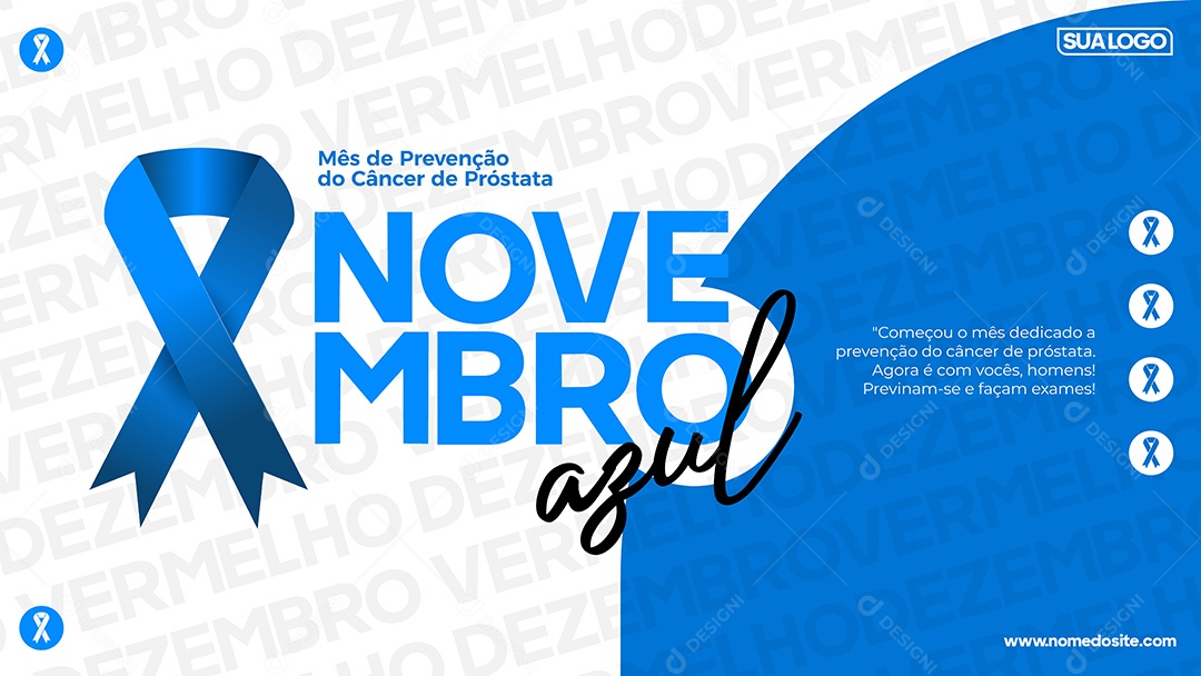 Social Media Banner Novembro Azul Mês Prevenção Para Câncer Vetor EPS Editável
