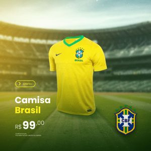 Camisa Seleção Brasileira Social Media PSD Editável