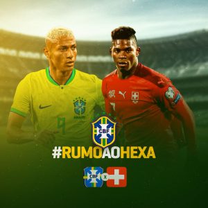 Brasil Rumo Ao Hexa Brasil x Suíça Copa do Mundo Richarlison Social Media PSD Editável