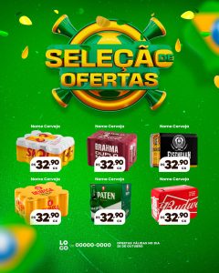 Encarte Seleção de Ofertas Promoção em Cervejas Social Media PSD Editável