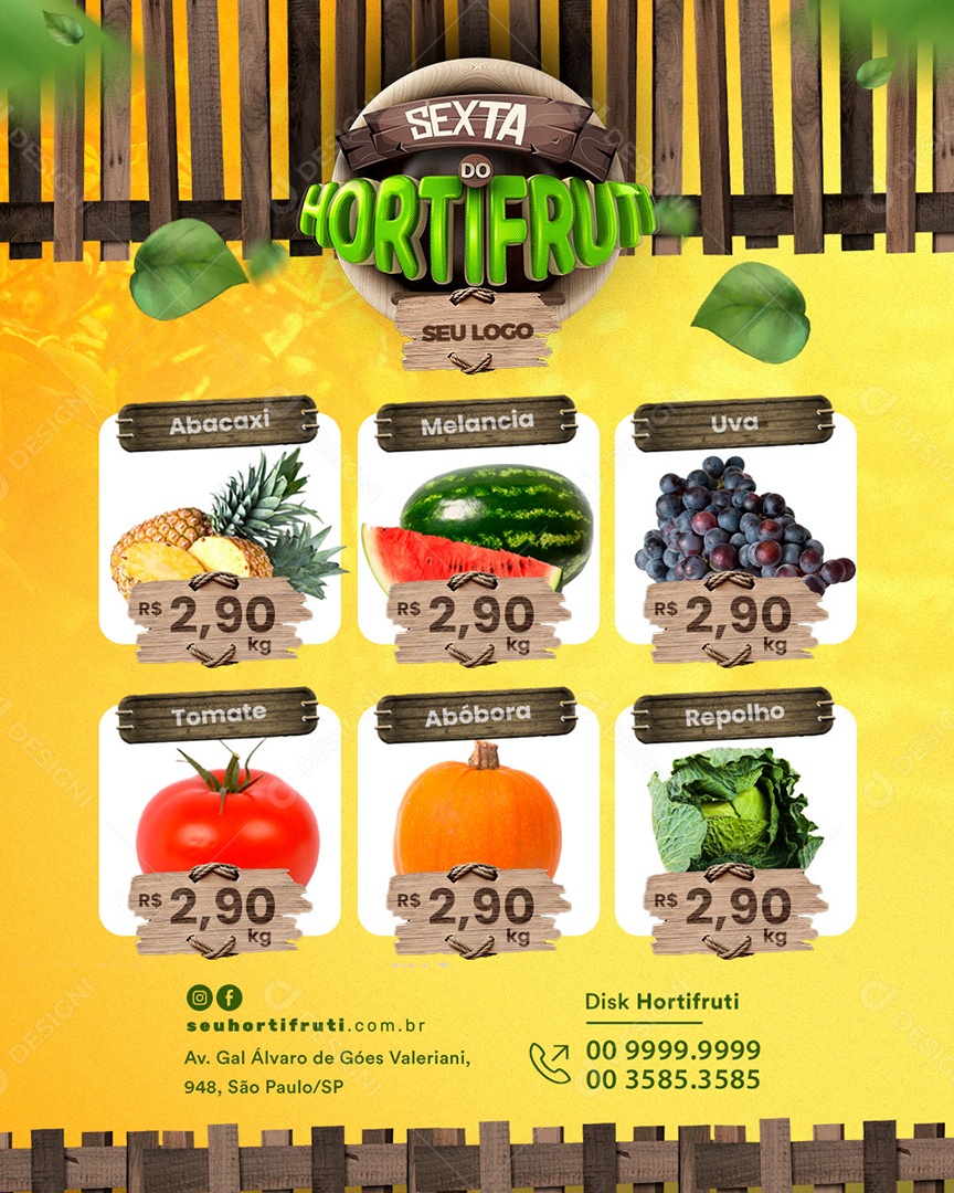 Encarte Sexta Hortifruti Social Media PSD Editável