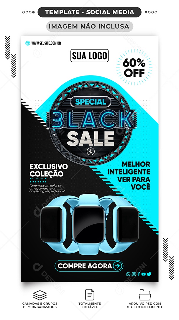 Story Exclusivo Coleção Black Friday Loja de Relógios Social Media PSD Editável
