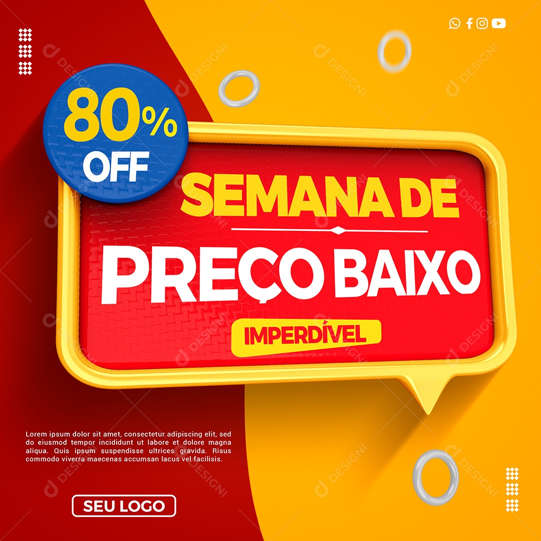 Caixa de Texto Semana De Preços Baixos PSD Editável