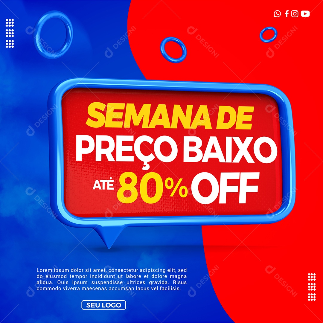 Caixa de Texto Semana De Preços Baixos PSD Editável