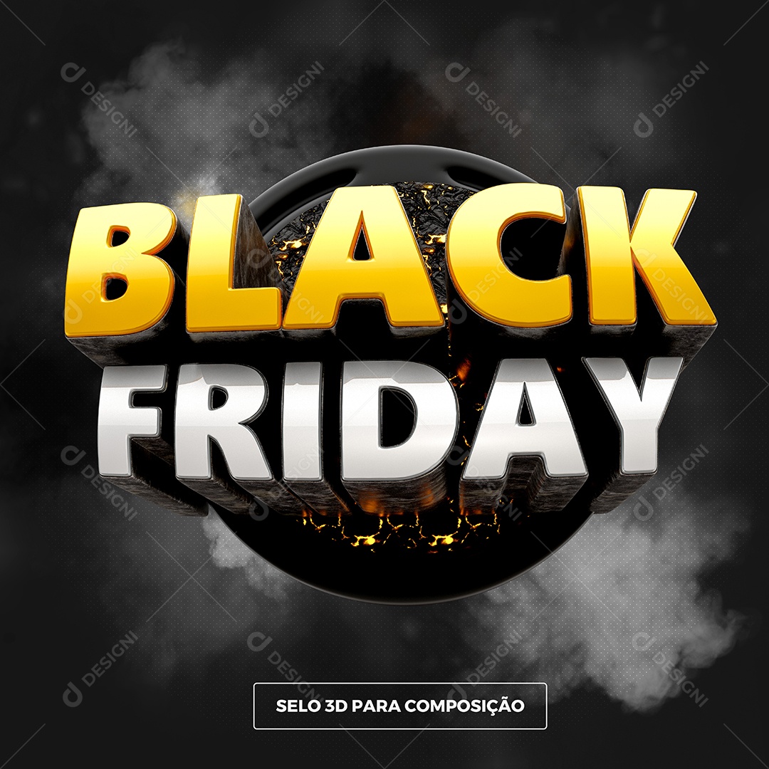 Selo 3D Para Composição Black Friday PSD