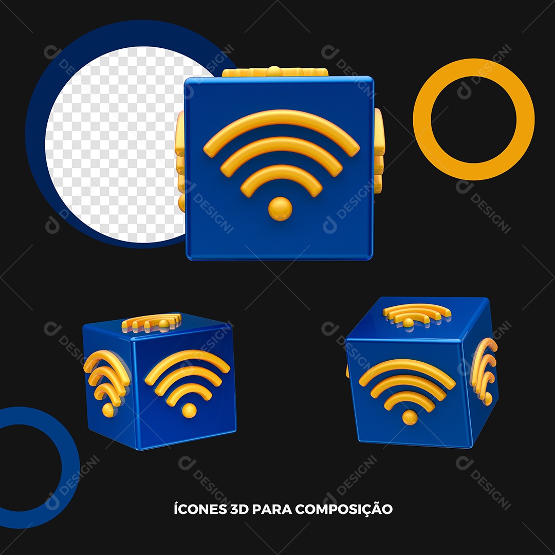 Ícone 3D Provedor de Internet PSD