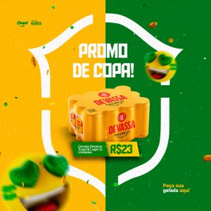 Promo da Copa Cerveja Devassa 23,00 Cervejaria Copa do Mundo Social Media PSD Editável