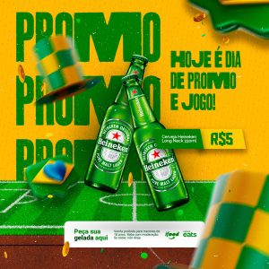 Hoje é Dia de Promo e Jogo Heineken Cervejaria Copa do Mundo Social Media PSD Editável