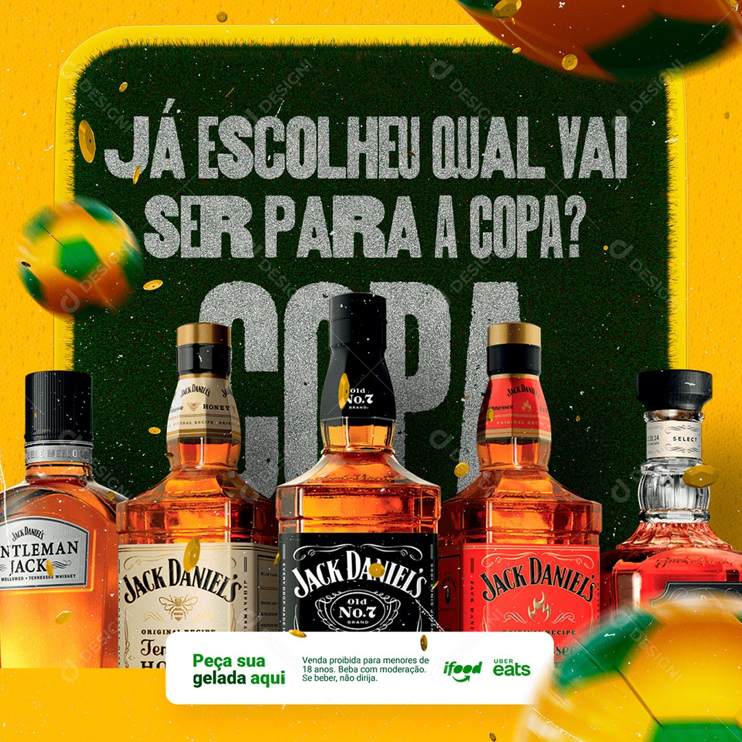 Já Escolheu Qual Vai ser Para a Copa Futebol Copa do Mundo Social Media PSD Editável