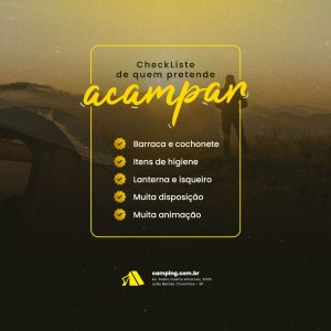Acampamento Checkliste de Quem Pretende Acampar Social Media PSD Editável