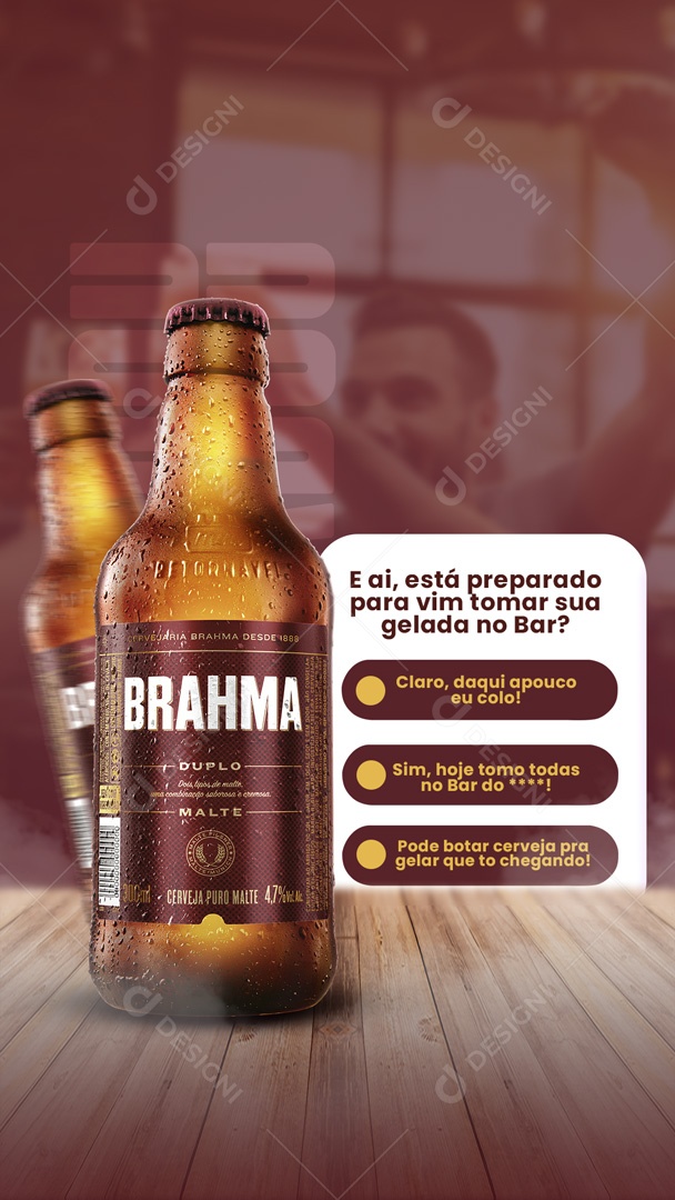 Social Media Distribuidora Cerveja Brahma Está Preparado PSD Editável