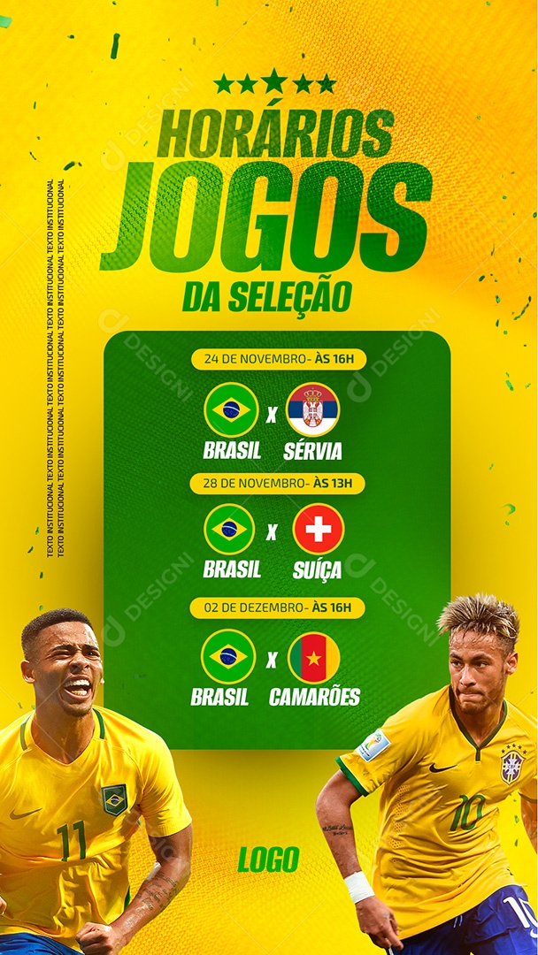 Social Media Story Horário Jogos da Copa PSD Editável