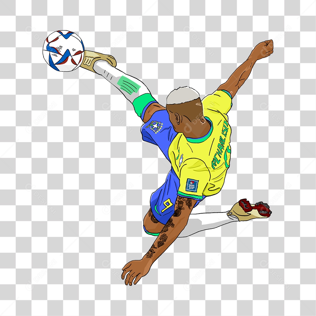 Ilustração Vetorial Jogador de Futebol AI + SVG