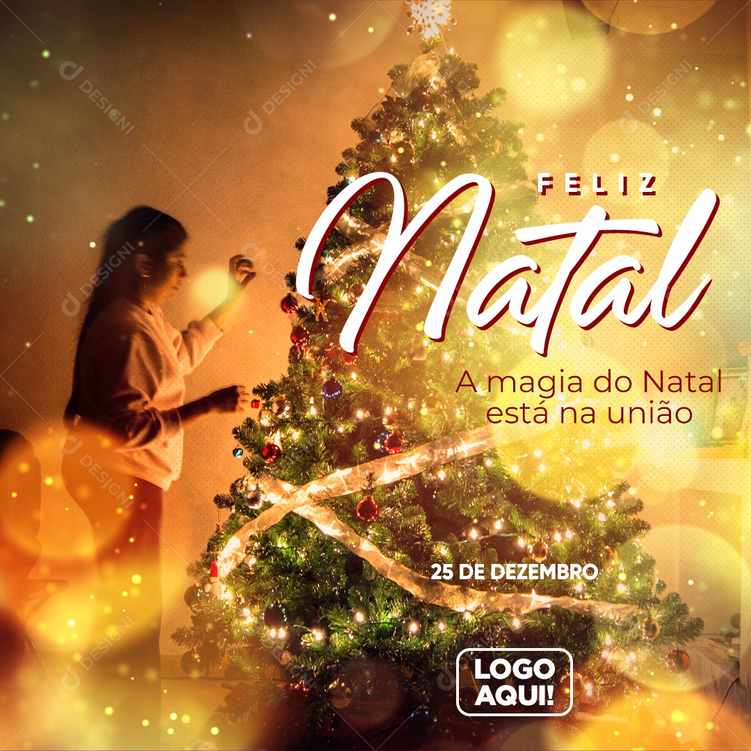 Feliz Natal a Magia do Natal Está na União Social Media PSD Editável