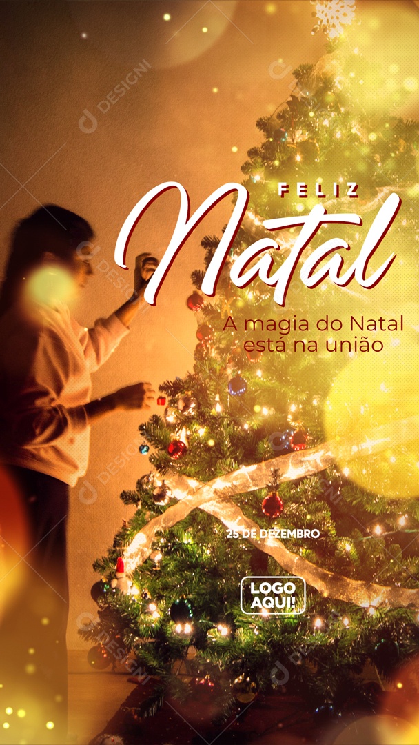 Story Feliz Natal a Magia do Natal Está na União Social Media PSD Editável