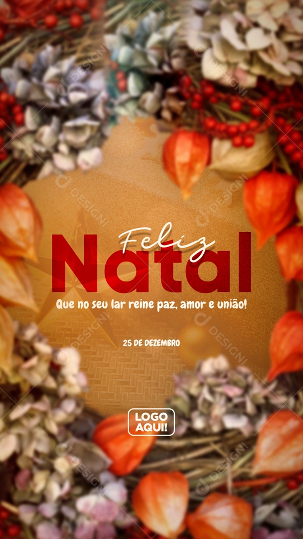 Story Feliz Natal Que no Seu Lar Reine Paz Amor e União Social Media PSD Editável