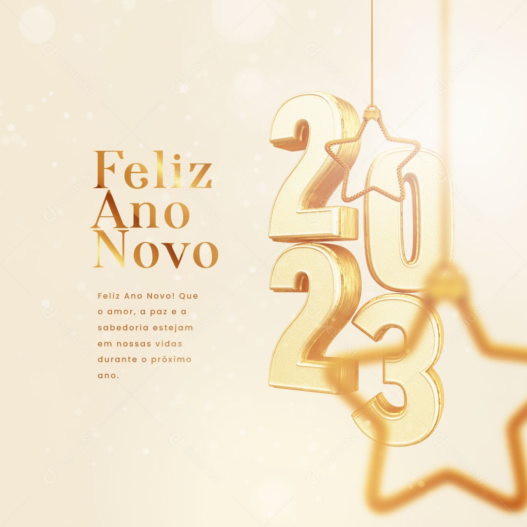 O Amor a Paz e a Sabedoria Estejam em Nossas Vidas Feliz Ano Novo Social Media PSD Editável