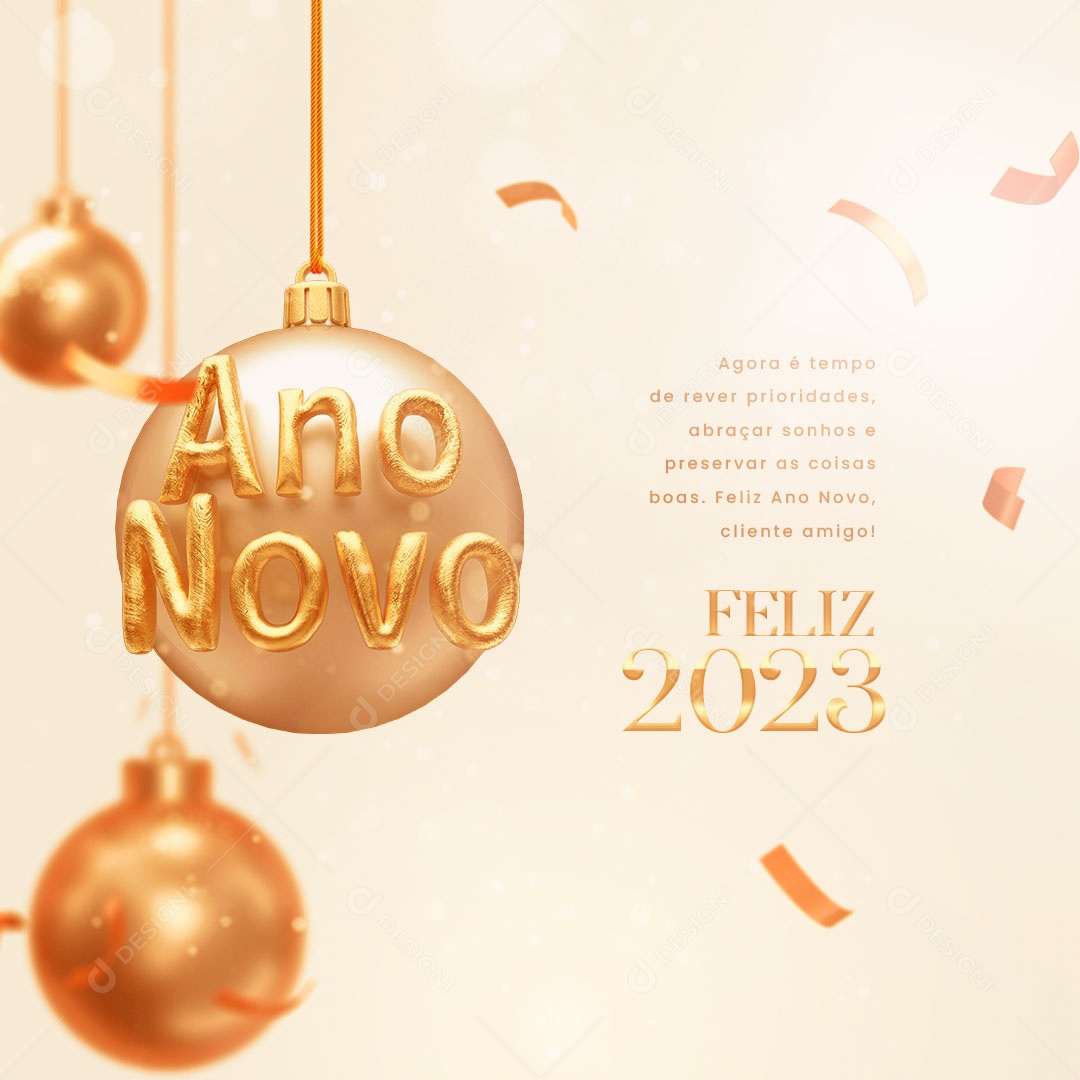 Agora é Tempo de Rever Prioridade Feliz Ano Novo Social Media PSD Editável