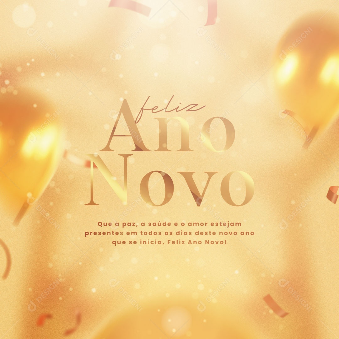 Peace, Health and Love Be Present Happy New Year Social Media Editable PSD