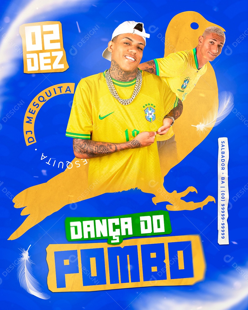 Flyer Dj Mesquita 02 de Dezembro Dança do Pombo Social Media PSD Editável