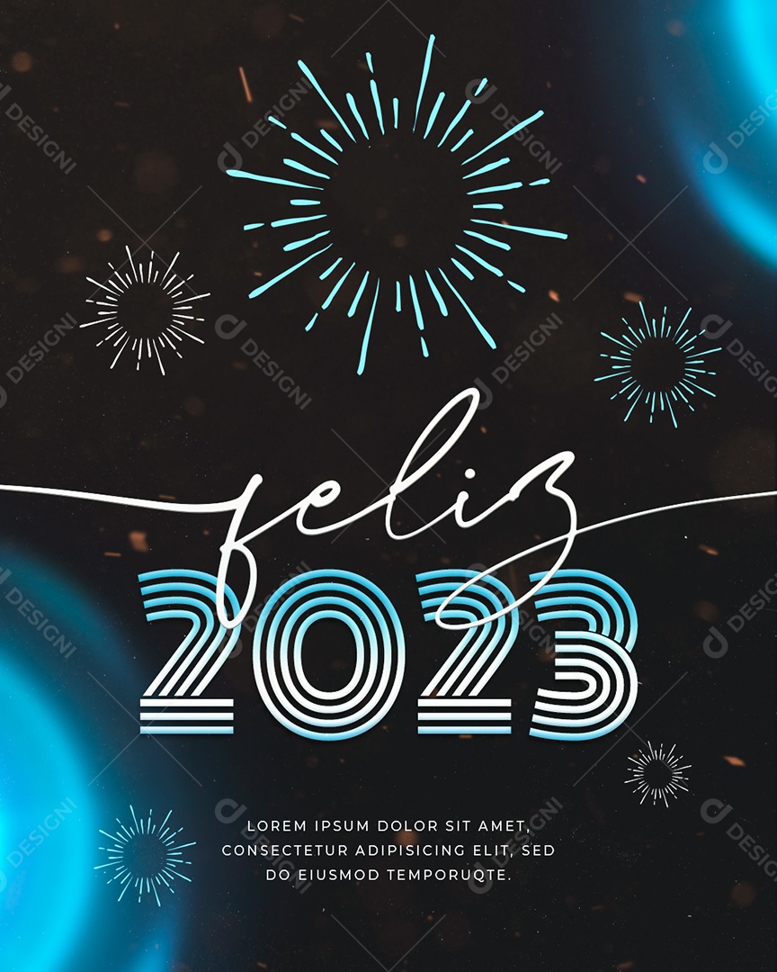 Feliz 2023 Ano Novo Social Media PSD Editável