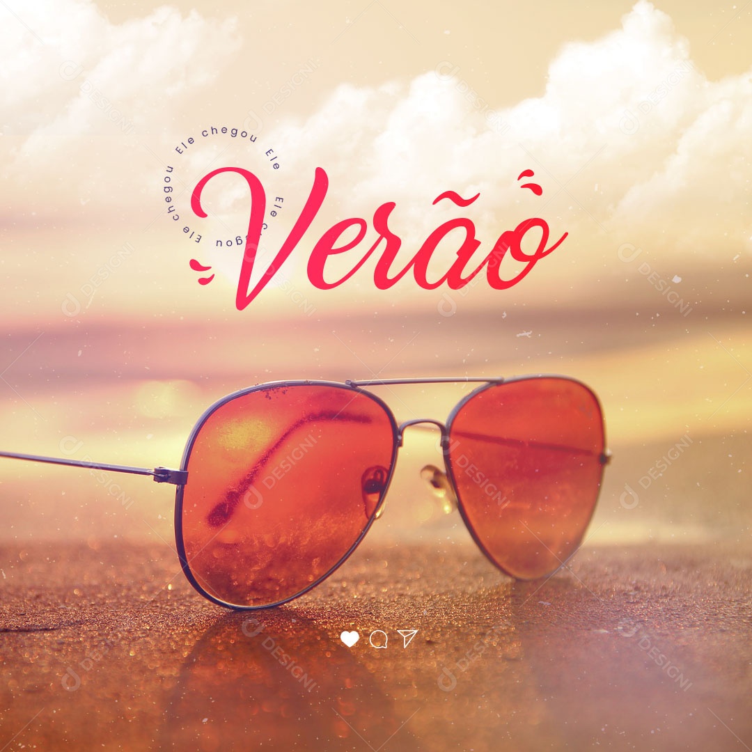 Ele Chegou Verão Social Media PSD Editável