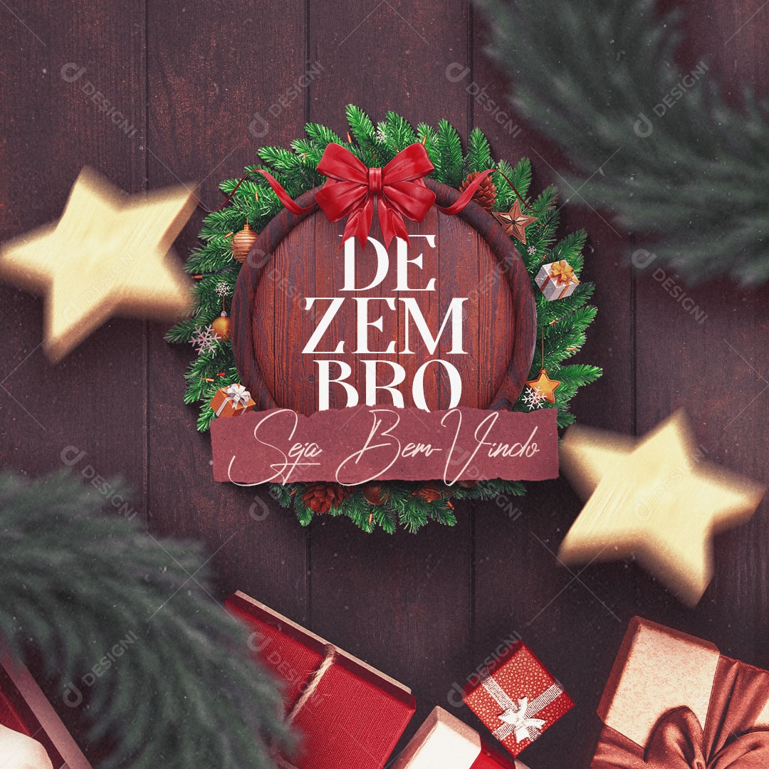 Social Media Seja Bem Vindo Dezembro PSD Editável