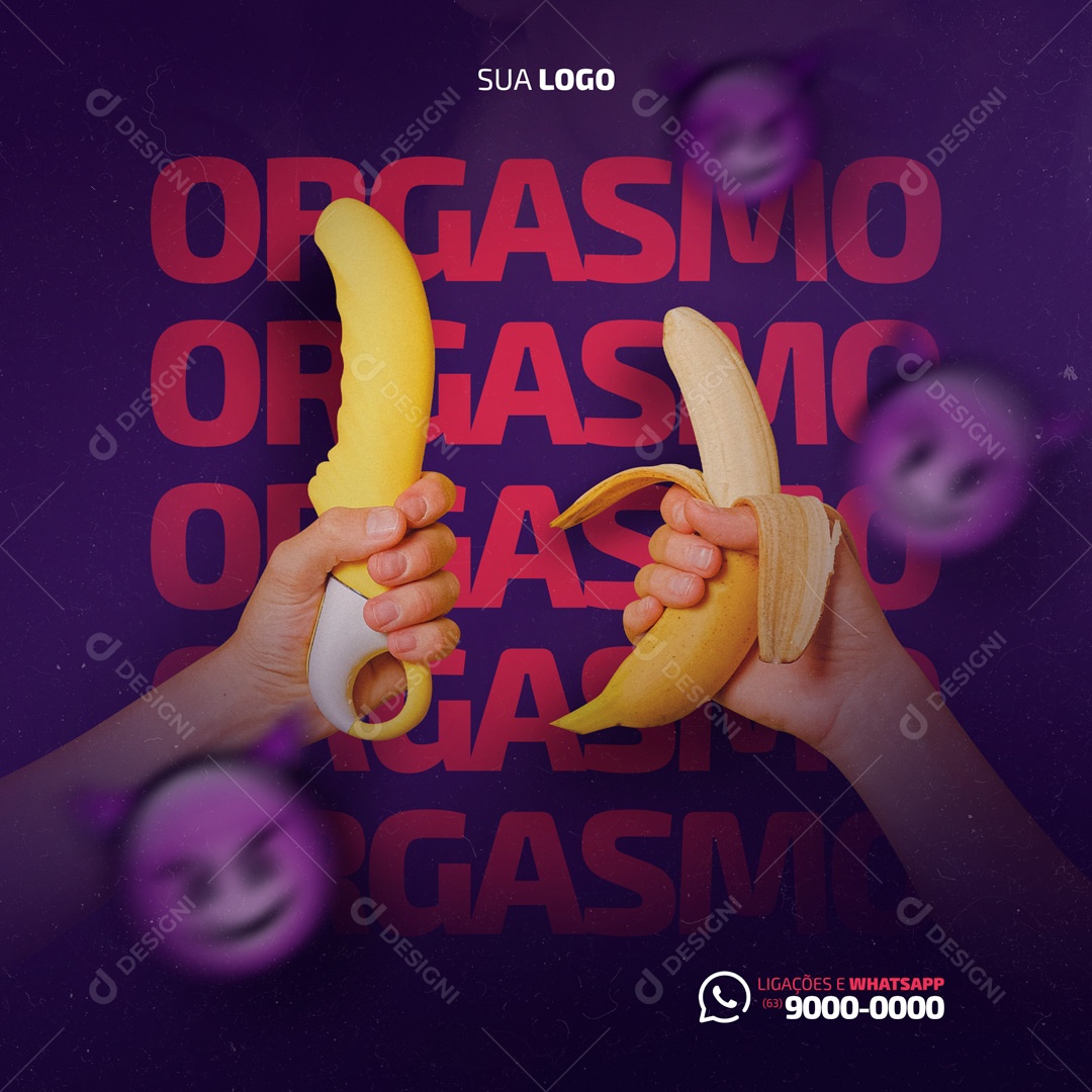 Vibrador Sex Shop Social Media PSD Editável