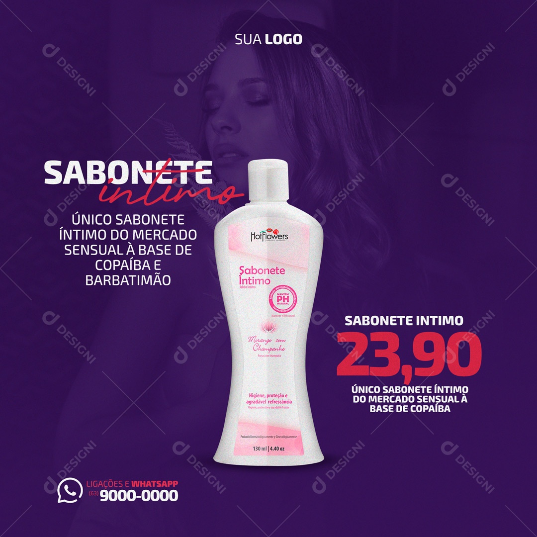 Sabonete Íntimo Sex Shop Social Media PSD Editável