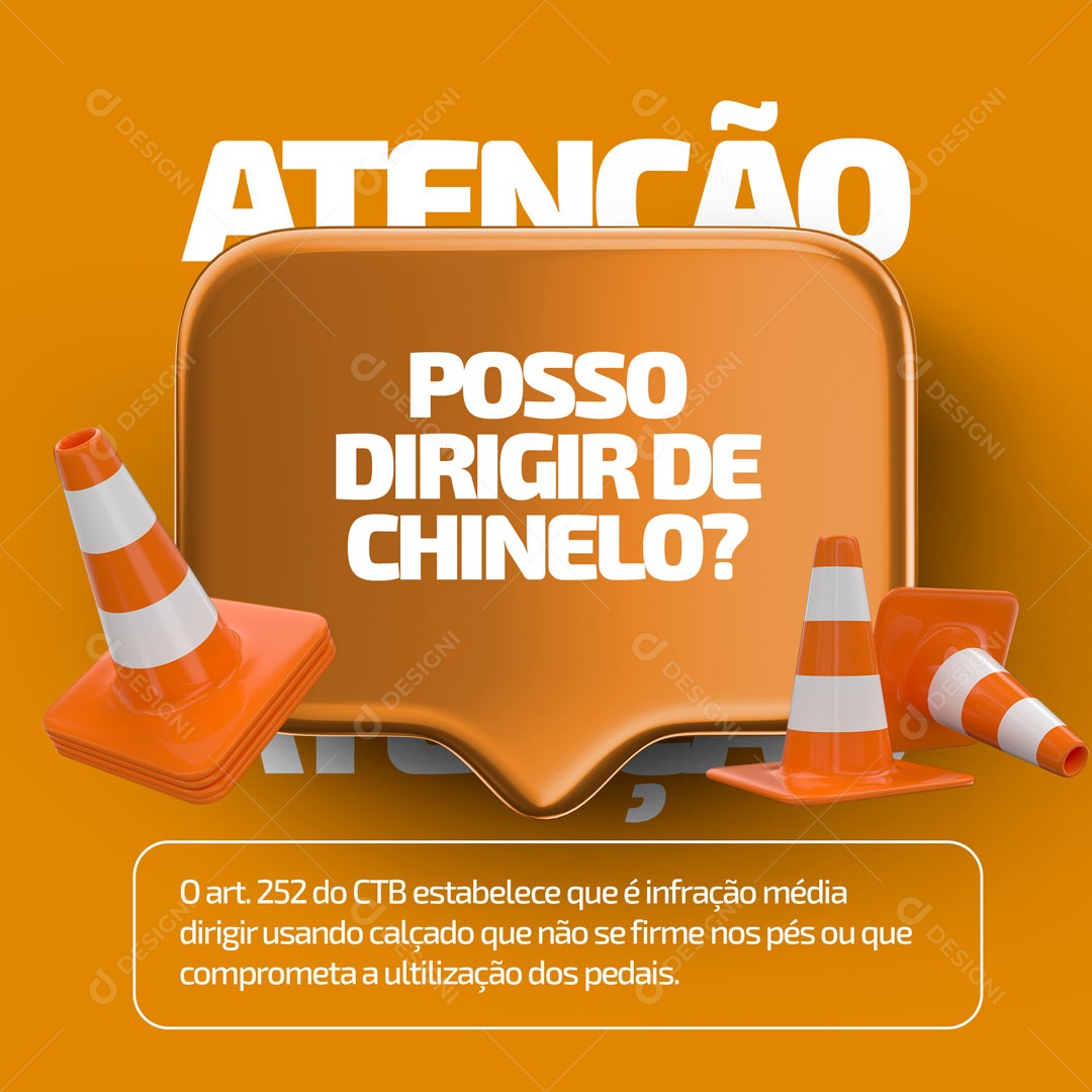 Posso Dirigir de Chienelo? Auto Escola Social Media PSD Editável