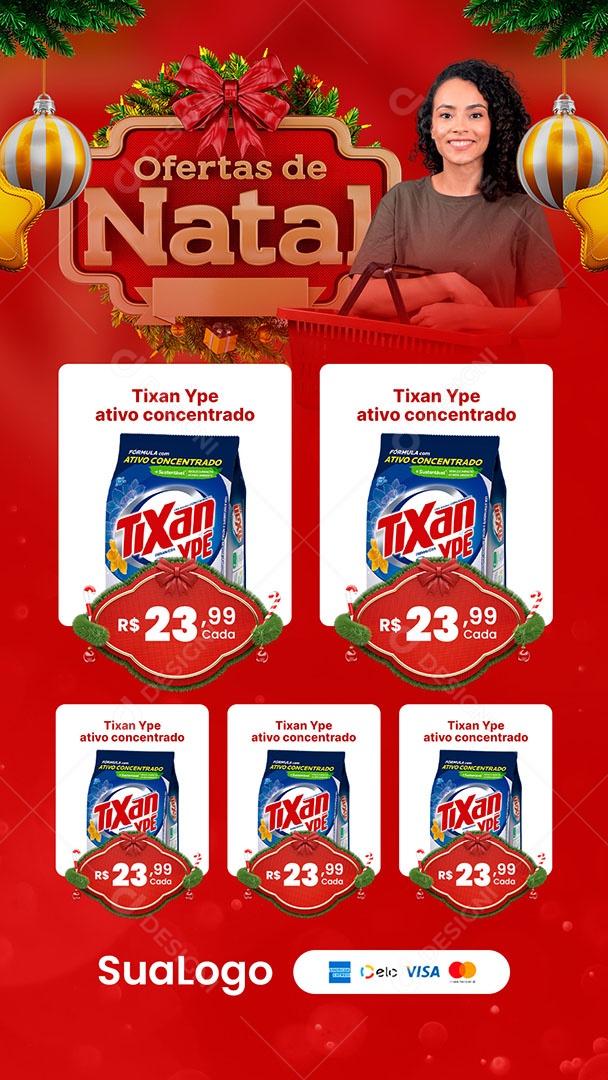 Story Encarte de Supermercado Ofertas de Natal Social Media PSD Editável