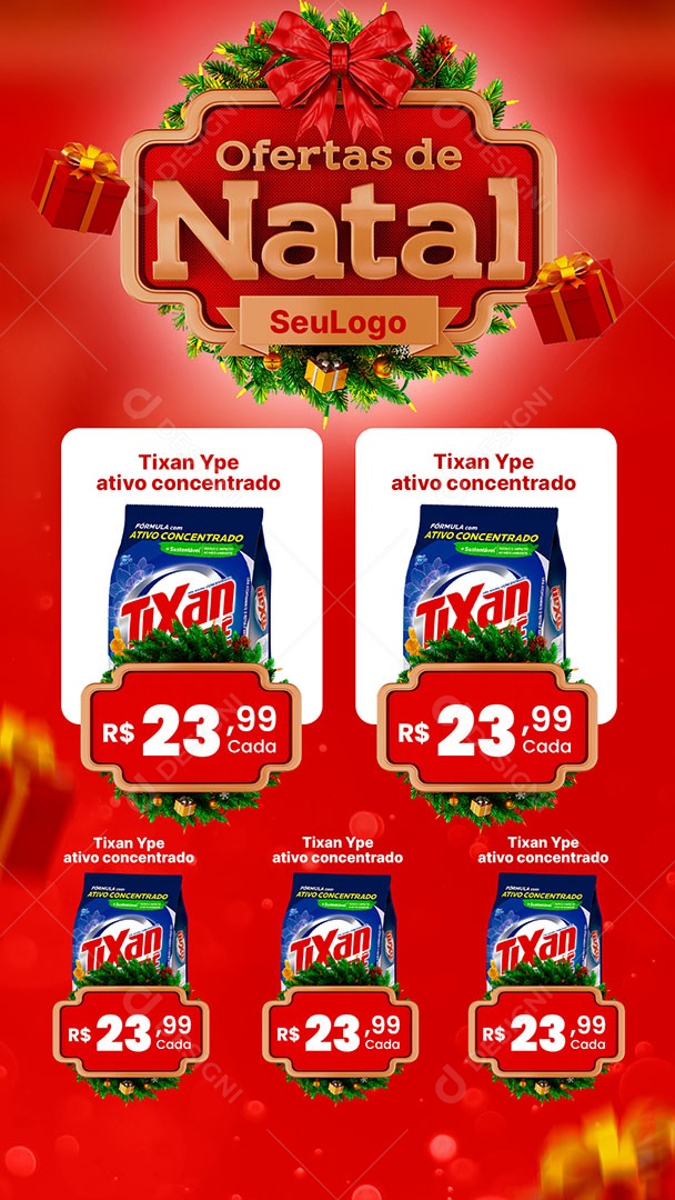 Story Encarte de Supermercado Ofertas de Natal Social Media PSD Editável