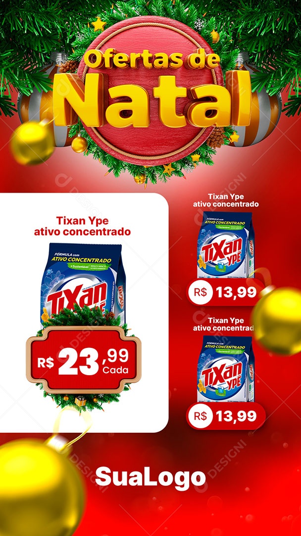 Story Encarte de Supermercado Ofertas de Natal Social Media PSD Editável