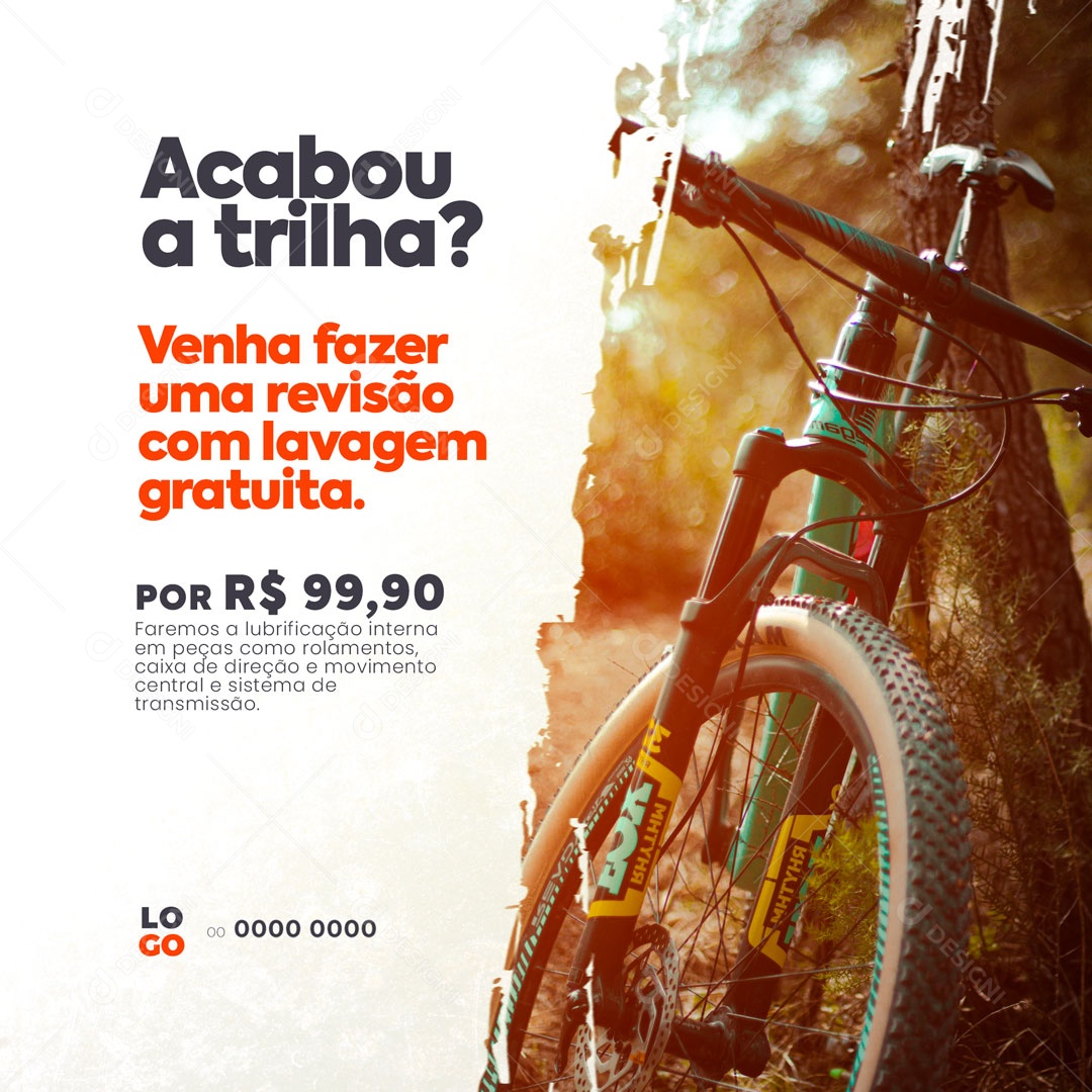 Acabou a Trilha? Bicicletaria Ciclismo Social Media PSD Editáveç