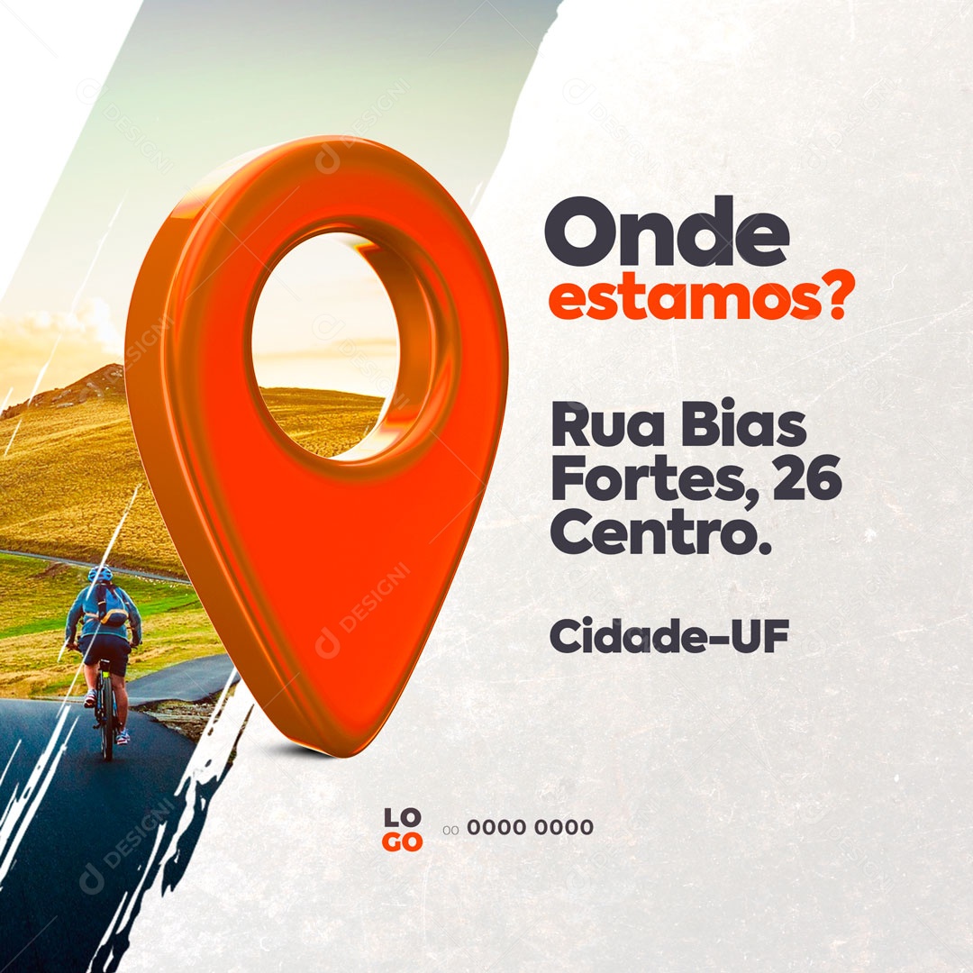 Onde Estamos? Bicicletaria Ciclismo Social Media PSD Editáveç